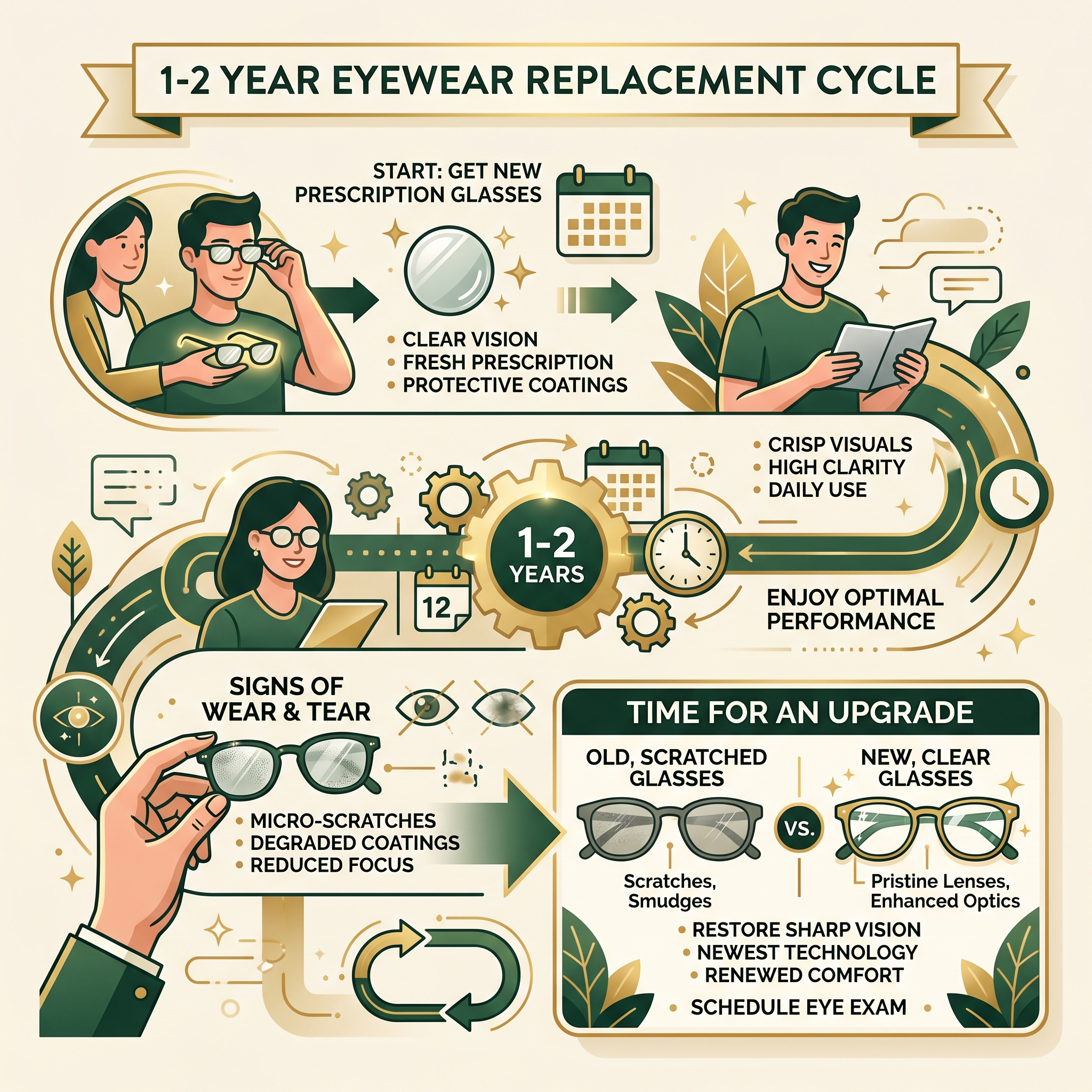 How often to replace glasses