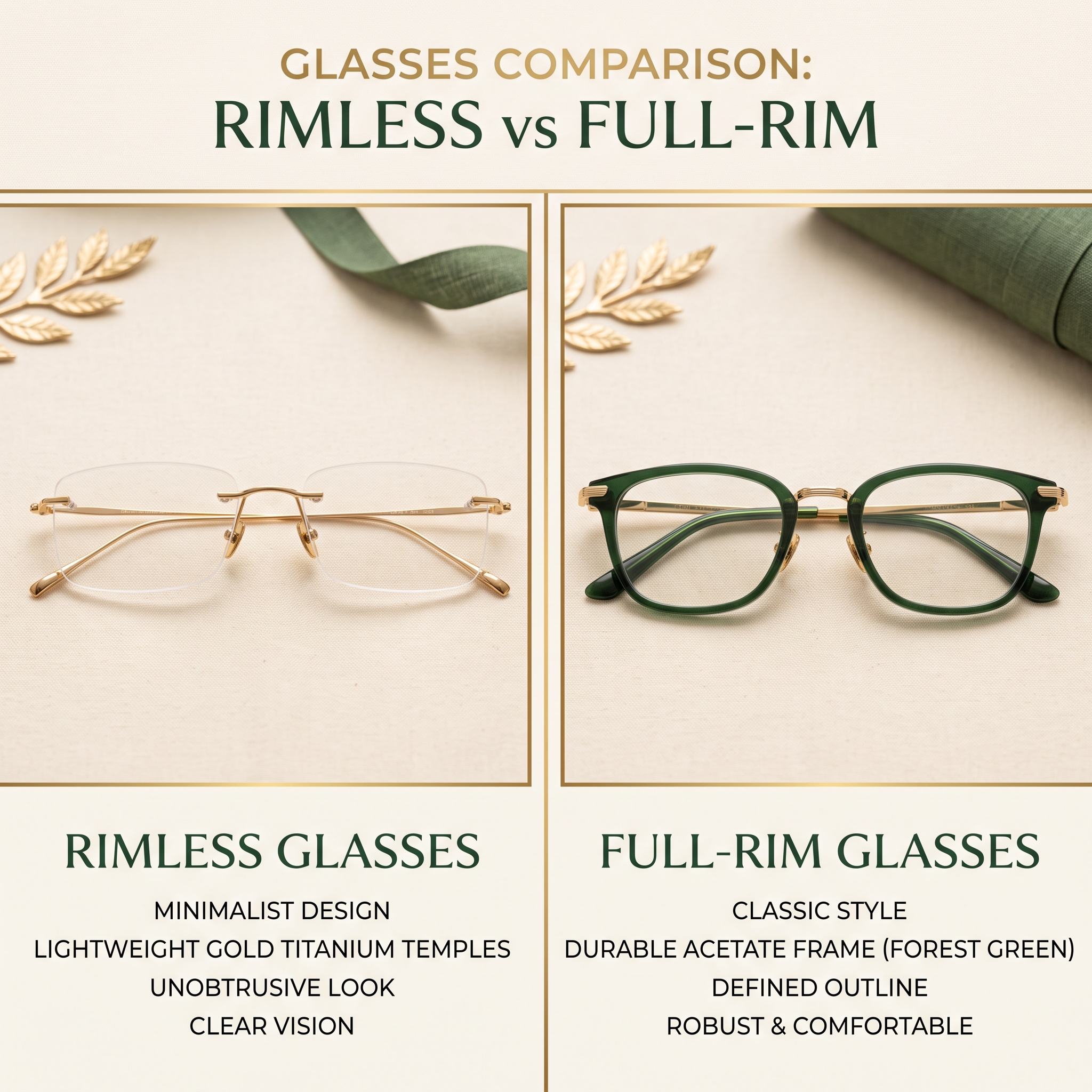 Rimless vs full-rim glasses