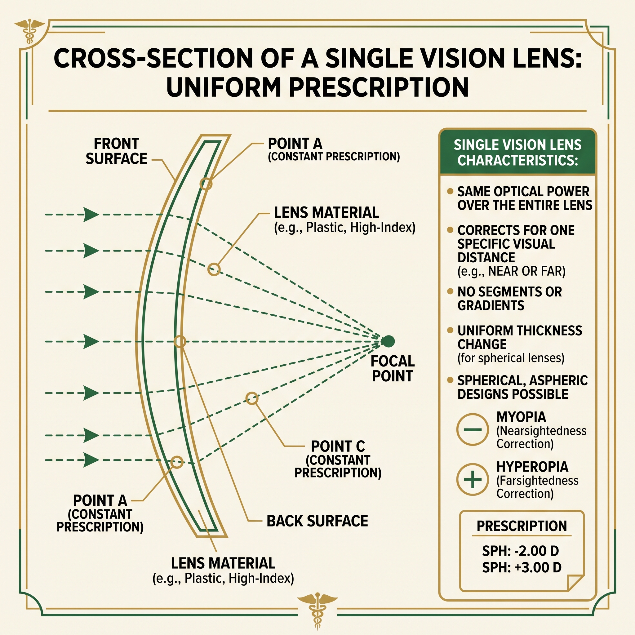 Single vision lenses