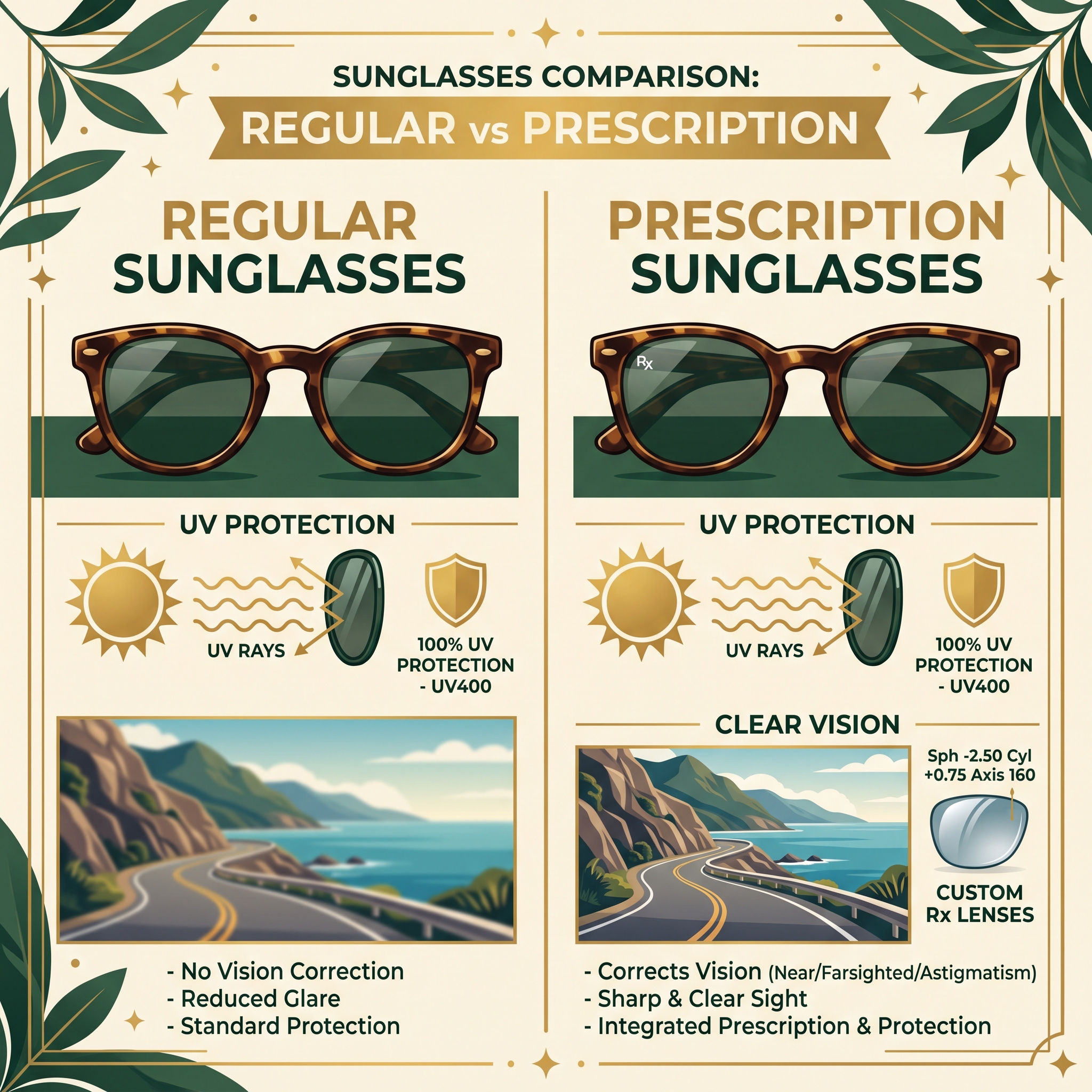 Sunglasses vs prescription sunglasses